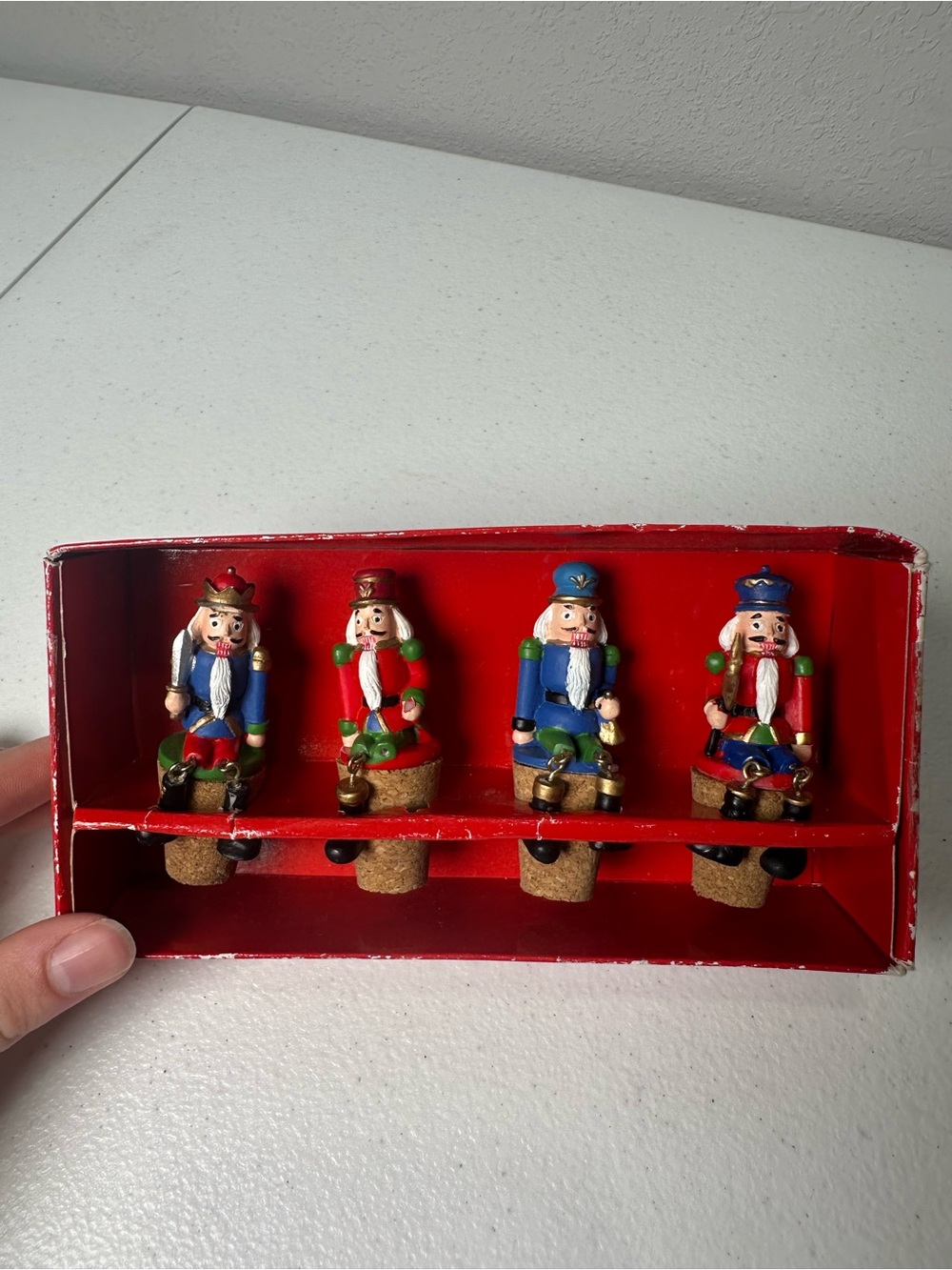 Boston Warehouse Red Nutcracker Bottle Stopper Set